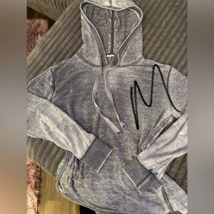 Jane and Delancey Gray Textured Top